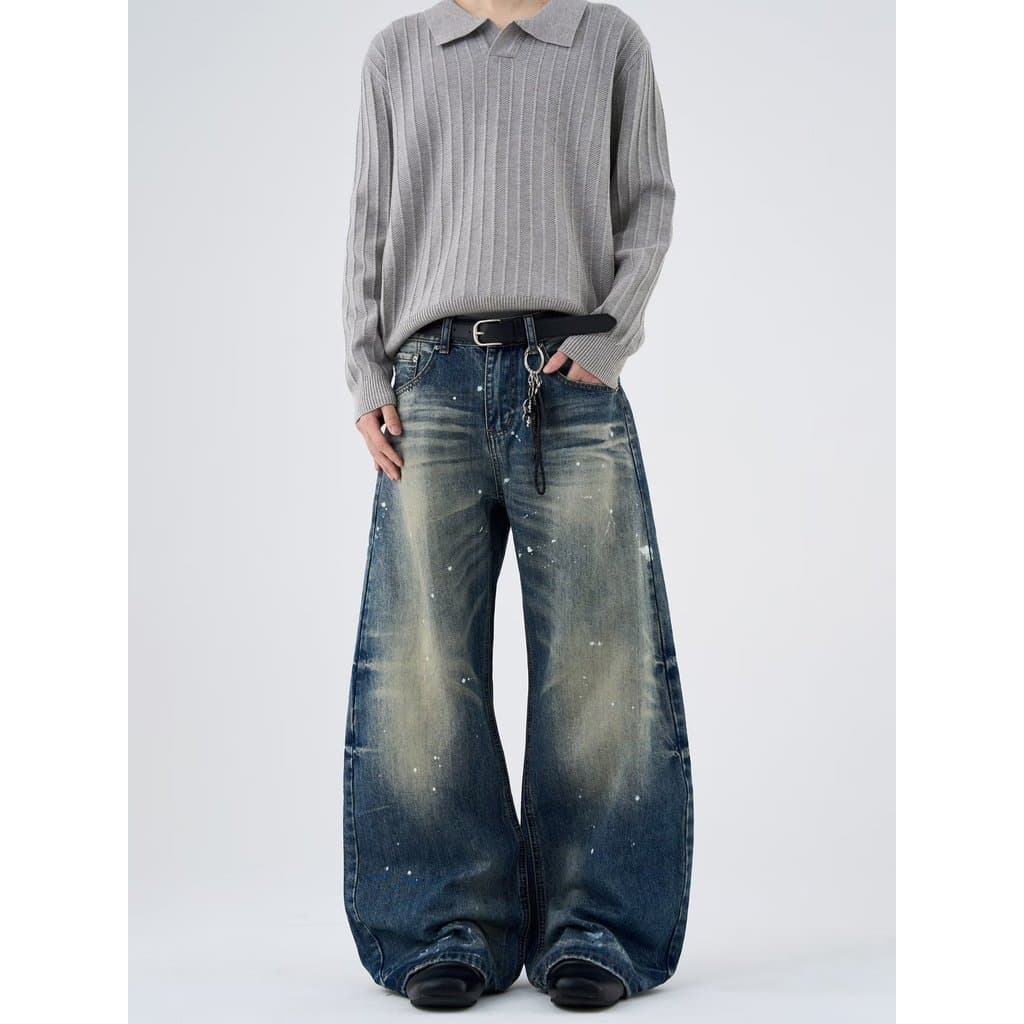 Estilo Hong Kong na moda masculina verão novo estilo 2025 carta única Jeans Hip Hop ins na moda High Street na moda rufi