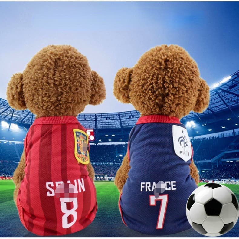 Camisa De Futebol Da Copa Do Mundo De Animais De Estimação Esportiva De Atleta Para Cães E Gatos