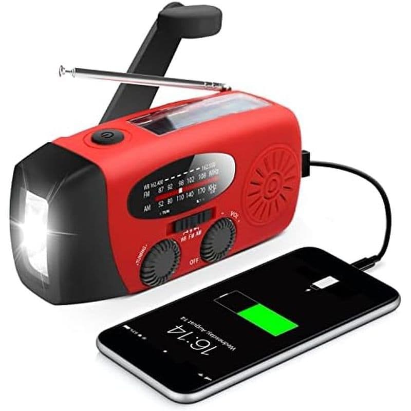 Rádio De Manivela De Emergência RunningSnail Com Lanterna LED Para , Meteorológico Portátil AM/FM NOAA Carregador De Tel