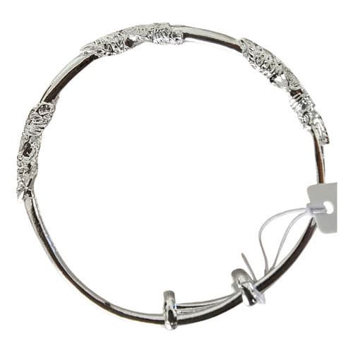 Pulseira Bracelete Folhas em Relevo Ajustável até 22cm