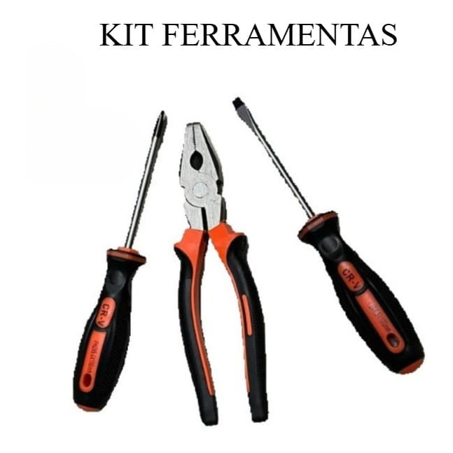 Alicate Universal + Chave de fenda + Chave Philips Kit Ferramenta