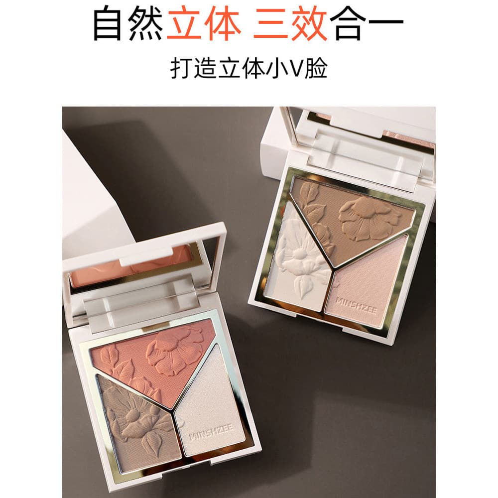 Influenciador paleta de Blush de contorno de alto brilho brilho brilho brilho fosco sombra de nariz paleta tudo-em-um Na