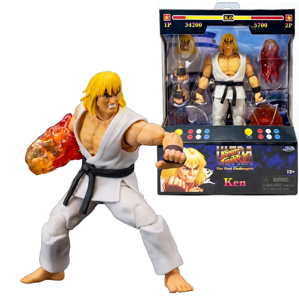 Ken Player 2 Street Fighter II Action Figure Boneco Colecionável Jada Toys 15cm Articulado