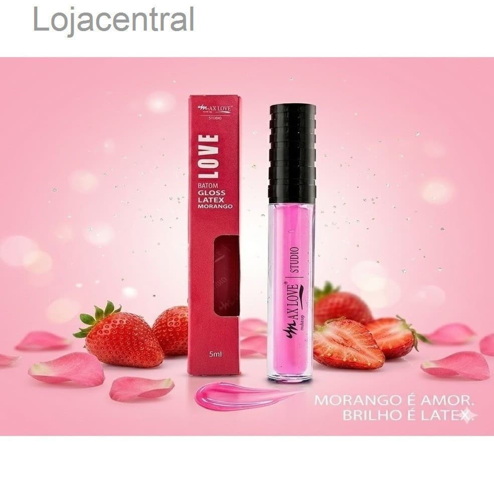 Gloss Labial MaxLove Latex Cor 13 Morango Translúcido 1