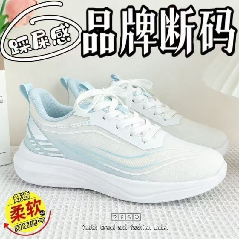 2026 primavera novo estilo esportes sapatos casuais femininos malha respirável moda All-Match sapatos brancos correndo e