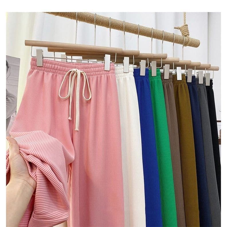 Calças de perna larga 2025 primavera outono novo estilo Drape feminino em linha reta cintura alta cobra osso padrão calç