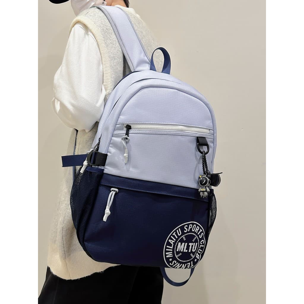 Street Wear contraste cor mochila masculino Campus estilo esportivo estudante mochila estudantes do ensino médio All-Mat