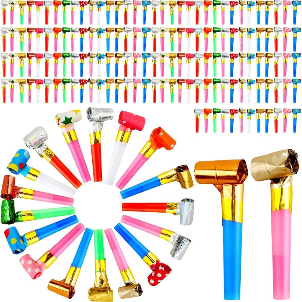 Pacote com 160 Apitores Coloridos para Festa, Apitores Divertidos para Aniversário, Apitores em Lote para Lembranças de