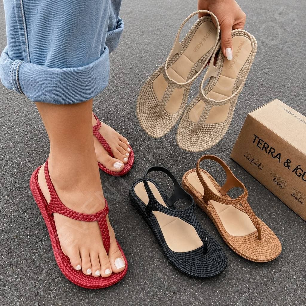 SANDÁLIA ORTOPÉDICA TERRA E ÁGUA FEMININA CHINELO ESPORÃO
