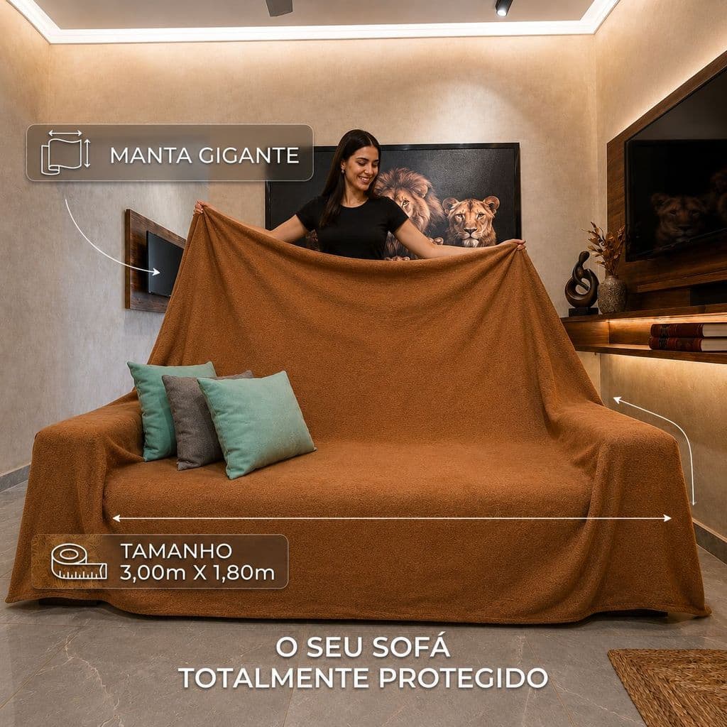 Manta Extra Grande 3 Metros Algodão Decorativa 3,00x1,80