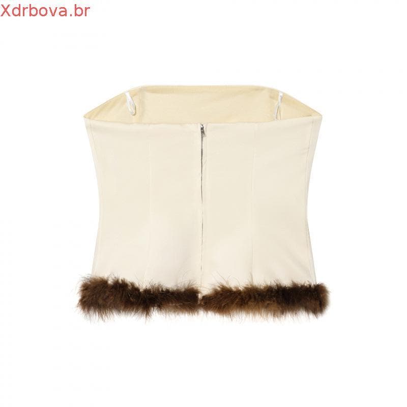 Novo Design feminino fora do ombro decote reto contraste cor costura pena 4772117