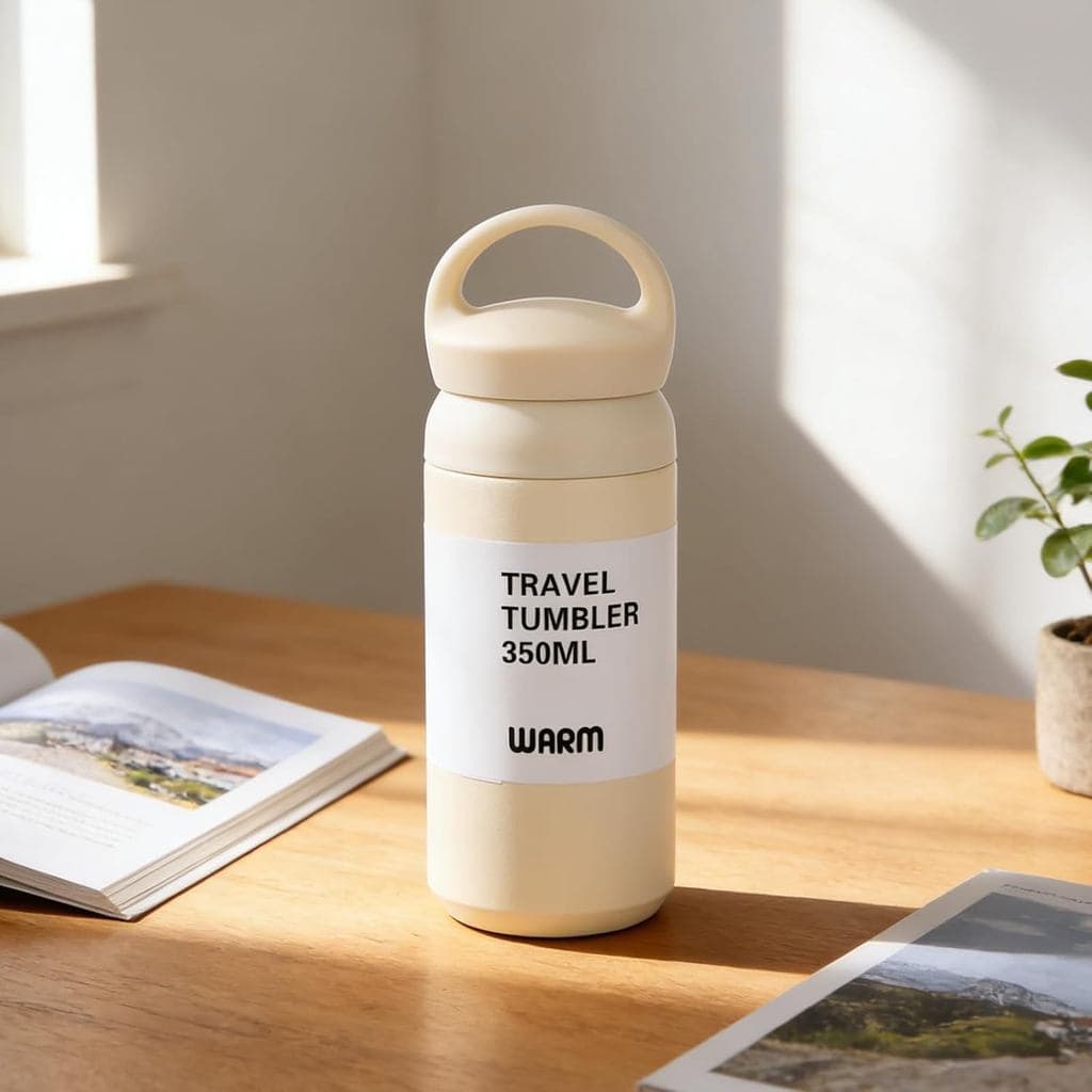 Caneca de Viagem Isolada em Aço Inoxidável 11.8oz/350ml, Copo Térmico a Vácuo de Parede Dupla 304/201 para Bebidas Quent