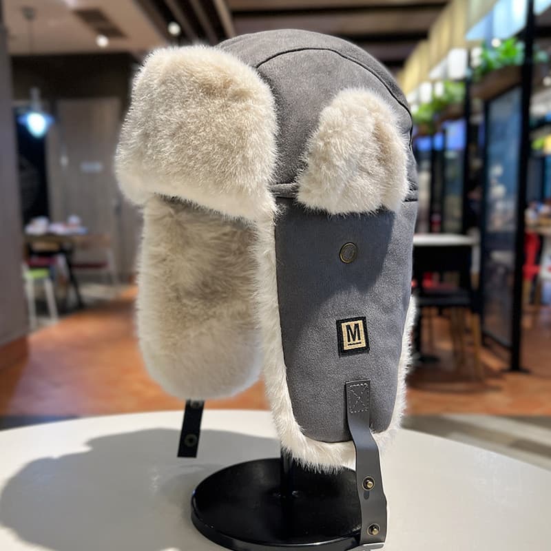 Chapéu de pelúcia Lei Feng masculino feminino outono inverno engrossado quente proteção de ouvido chapéu esqui ao ar liv