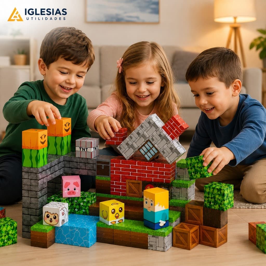 Bloco De Montar Magnético Infantil Cubos Construção 80 Peças Brinquedos
