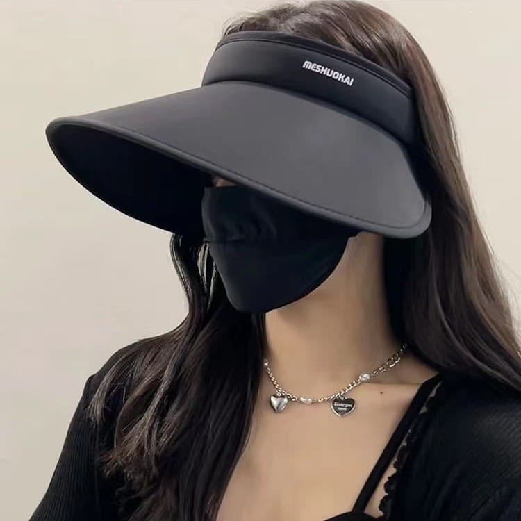Chapéu protetor solar de seda gelo dupla face feminino novo estilo verão Anti-ultravioleta chapéu de sol de aba grande E