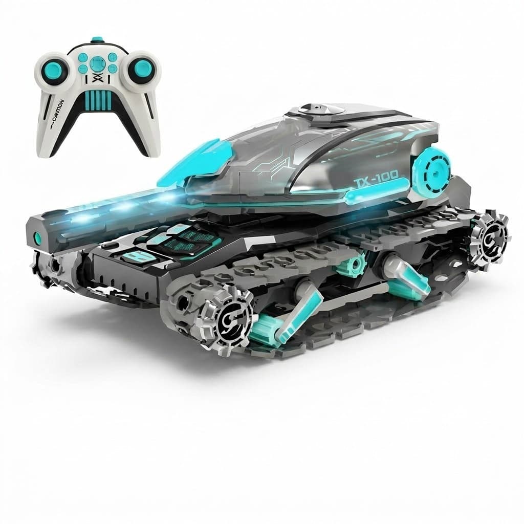 Tanque Guerra Controle Remoto Lança Bolinha Gel Sensor Gestos Brinquedo Menino Luz Som Bateria