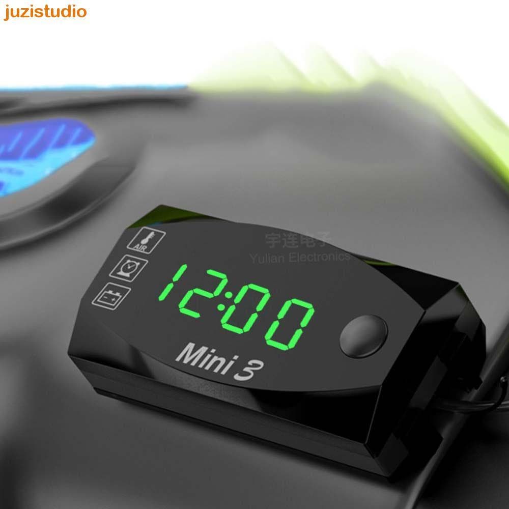 JUZISTUDIO Relógio Eletrônico Para Motocicleta Portátil IP67 À Prova De Poeira ABS Voltímetro D'água