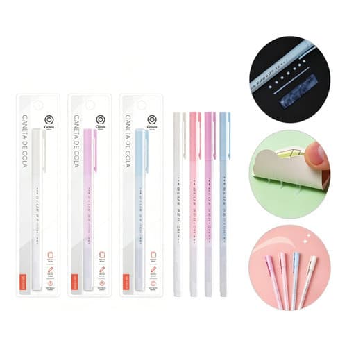 Kit 4 Pcs Canetas De Cola Coloridas De Secagem Rápida