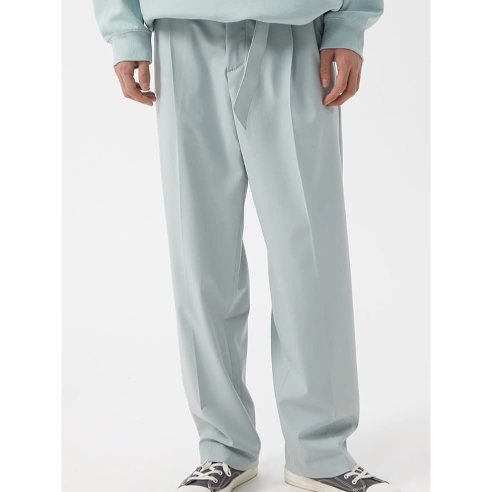 Primavera verão Metes moda leve solto calças de perna larga masculina na moda reta Drape Casual calças compridas produto