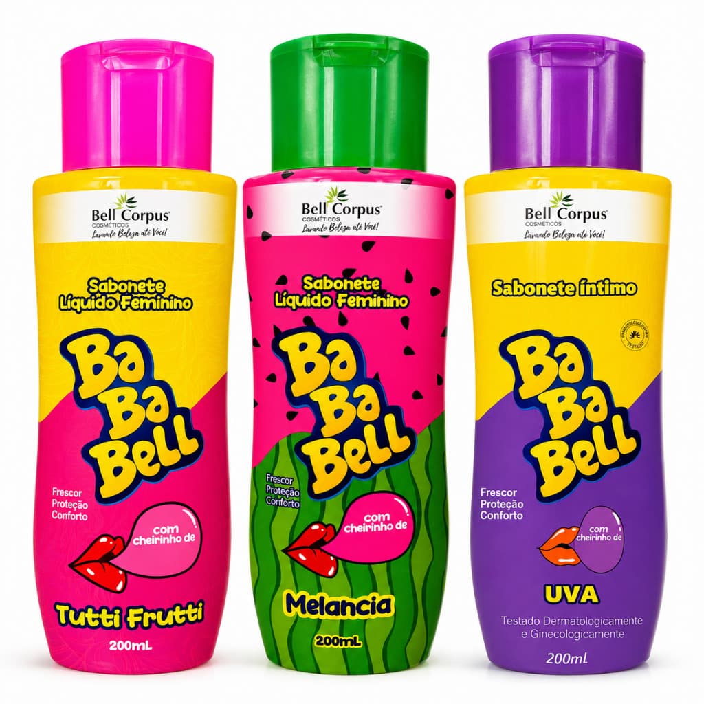 KIT 3 SABONETE TUTTI+MELANCIA+UVA BELL CORPUS COSMÉTICOS HIGIENE PESSOAL PERFUMADO