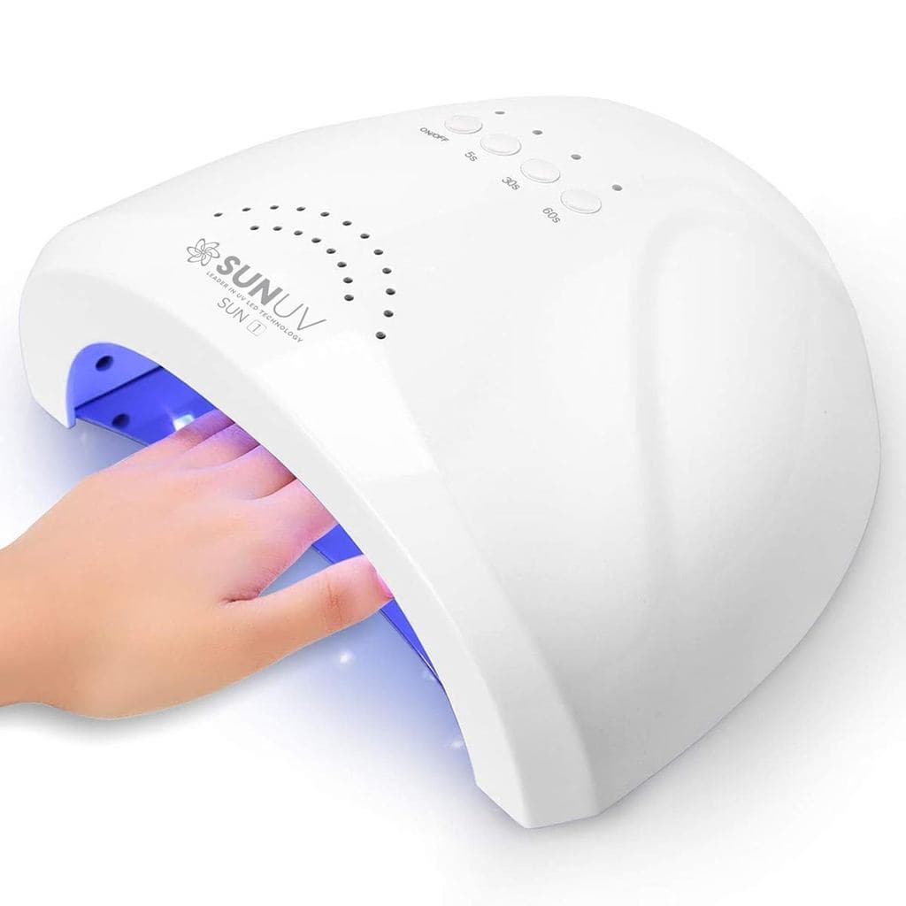 Lâmpada de Unhas UV LED SUNUV, Luz para Esmalte em Gel, Secador UV com 3 Temporizadores SUNone Branco TZCB