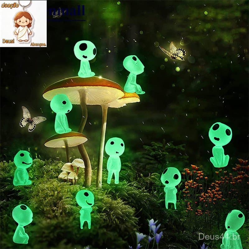 OM 5/10Pcs Árvore Luminosa Elfos Bonecas Espírito Princesa Mononoke Ornamento Fluorescente Figuras Miniaturas Brilhantes