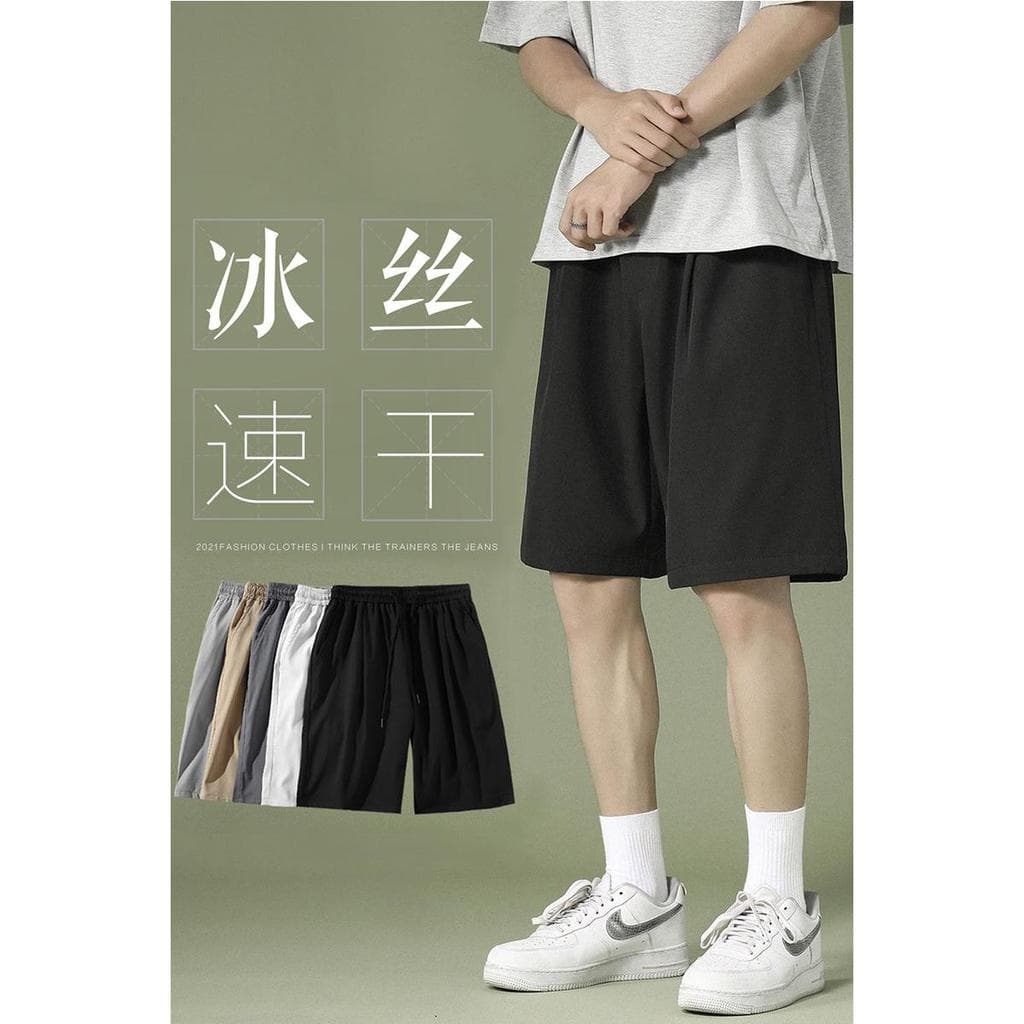 Shorts curtos masculinos verão novo estilo exterior Wear Casual solto respirável gelo seda fina basquete esportes calças