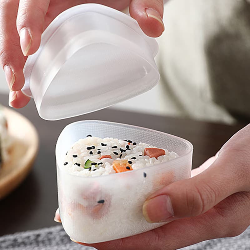 Triângulo japonês bola de arroz molde conjunto doméstico Sushi Shake diversão crianças bebê arroz complementar ferrament