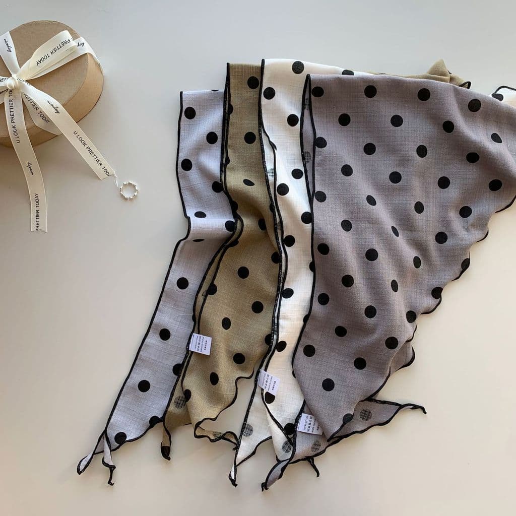 Retro algodão pequeno cachecol novo estilo All-Match Polka Dot lenço bandana Jeans acessórios triângulo cachecol cintura