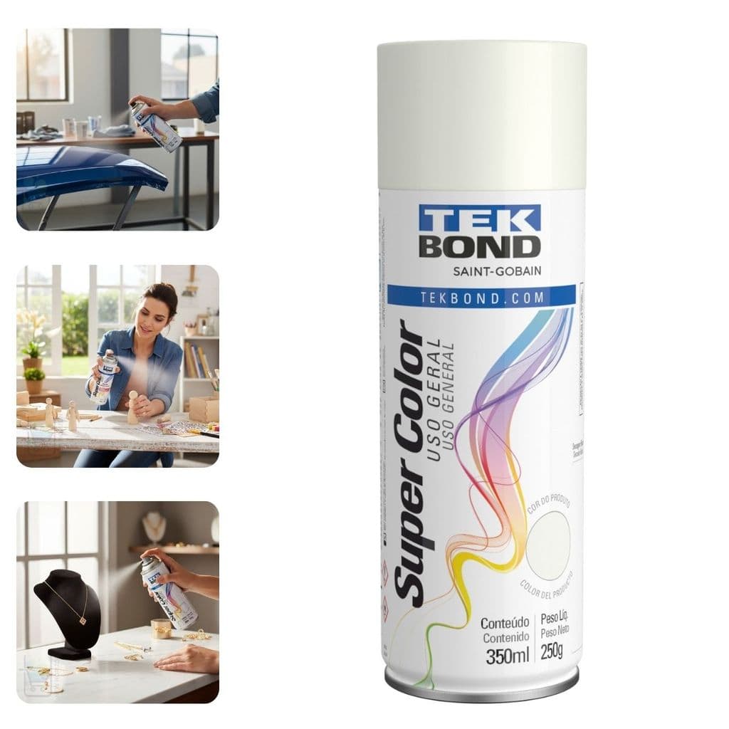 TINTA SPRAY BRANCO BRILHANTE FOSCO 350 ML TEKBOND