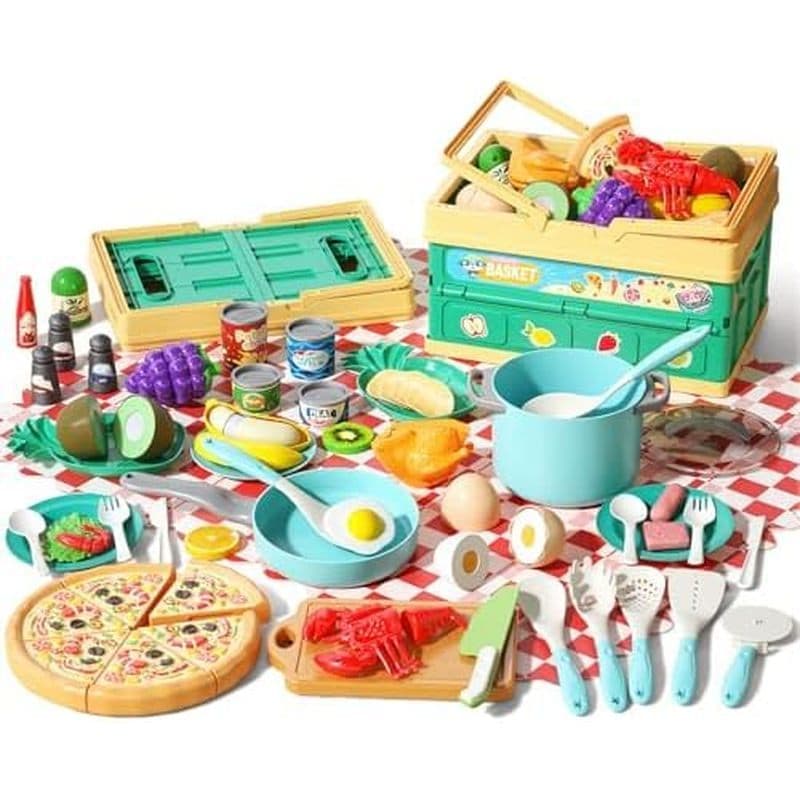 Conjunto De Jogos De Cozinha De 130 Unidades , Panelas Utensílios , Alimentos Diários , Vegetais De Frutas , Cesta De Ar