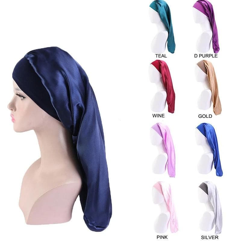 Touca De Dormir Longa De Cetim Touca De Dormir Para Cuidados Com Os Cabelos Para Mulheres Touca De Dormir Ajustável
