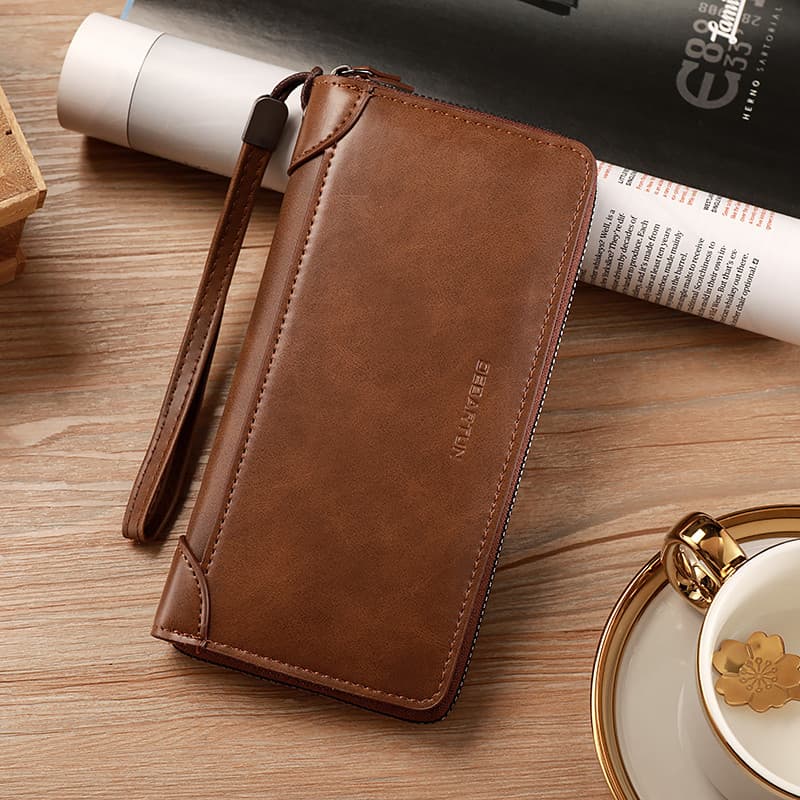 carteira masculina carteira masculina com ziper 2024 novo estilo carteira masculina multifuncional zíper único High-End