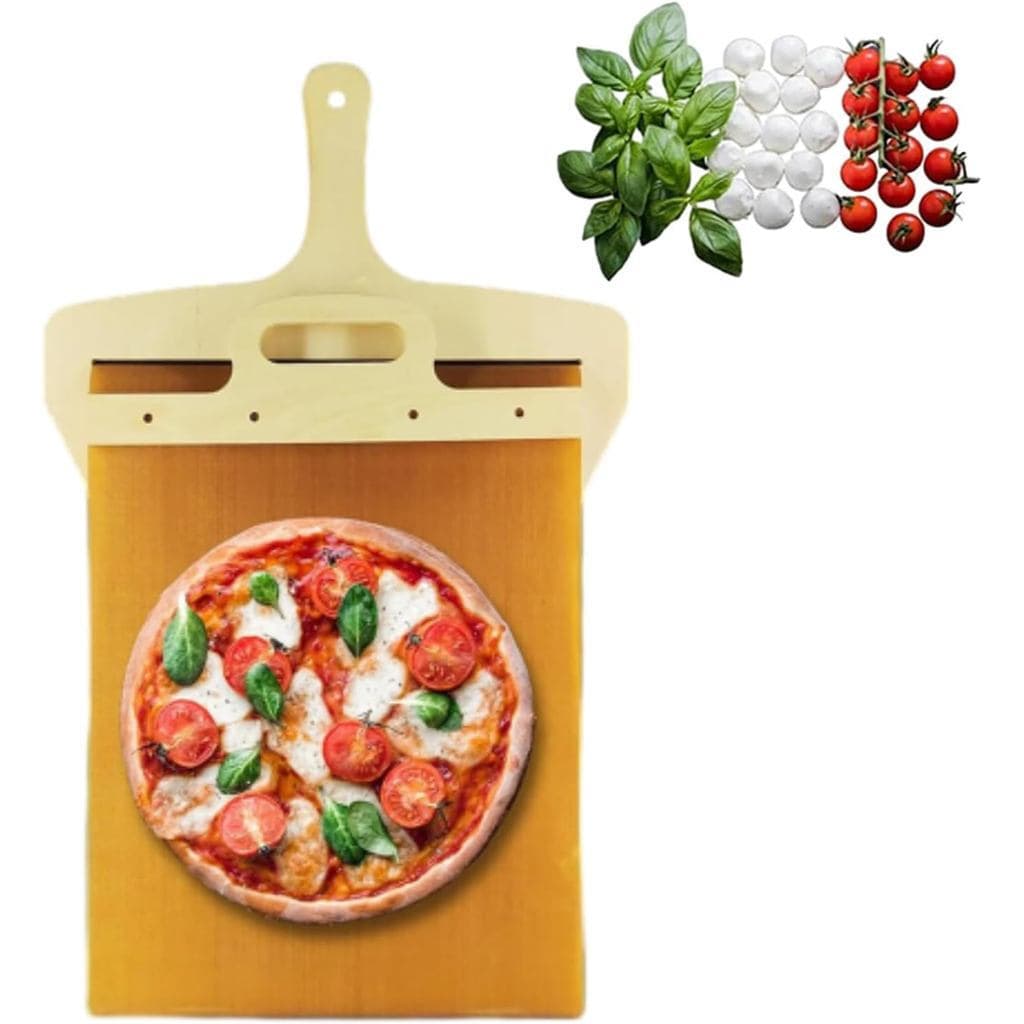 Espátula Deslizante para Pizza, Deslizador Mágico Antiaderente para Transferência de Pizza com Alça, Espátula de Pizza S