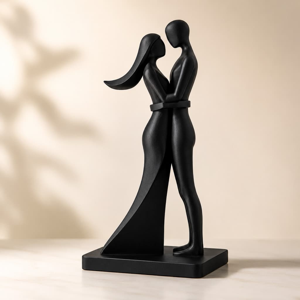 Estatueta Casal Moderna Decoração Romântica Presente Dia Dos Namorados