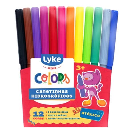 Canetinha para colorir Lyke 12 cores