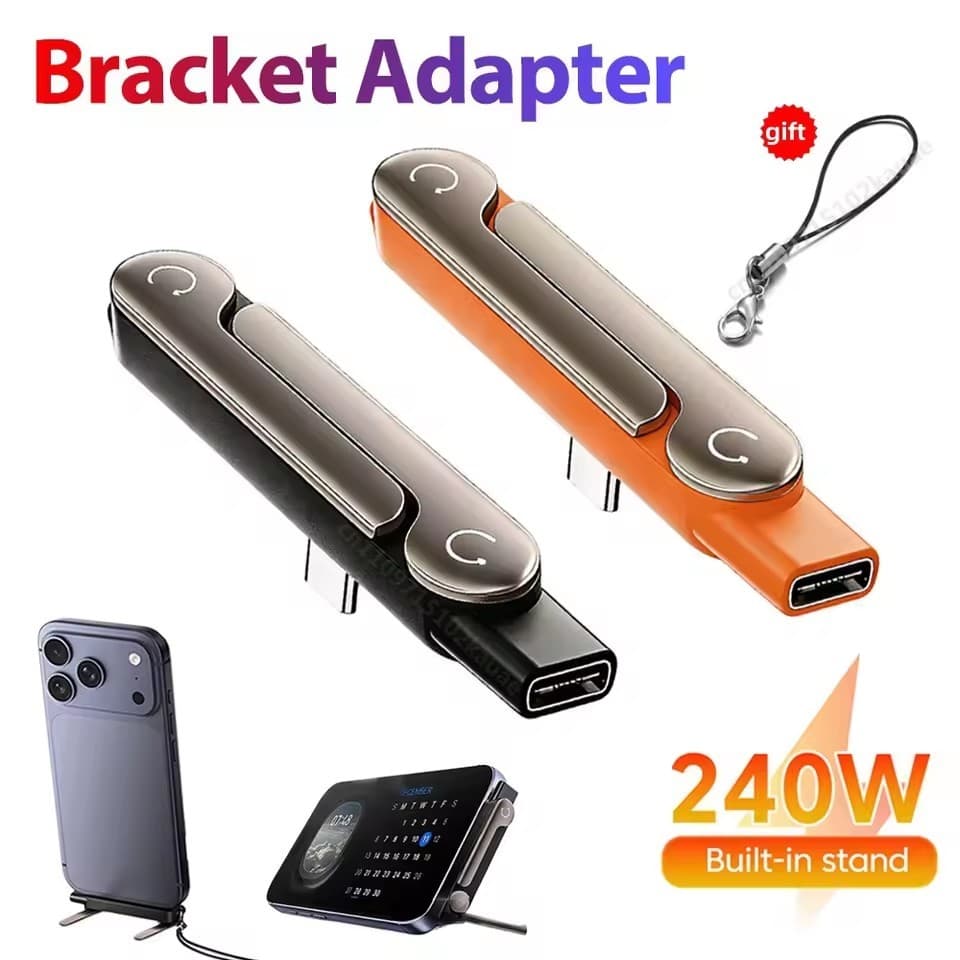 Adaptador De Suporte De Carregamento De Telefone 2 Em 1 Tipo C-Conversor OTG Macho Para USB-Fêmea-i-phone17 16 Hua-wei-C