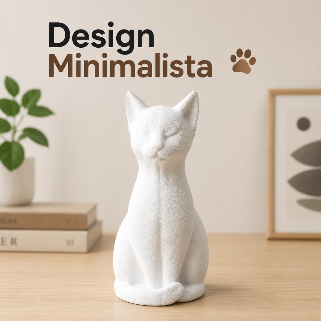 Estátua Gato Minimalista Decorativo – Escultura Moderna para Sala Mesa Estante – Presente Criativo
