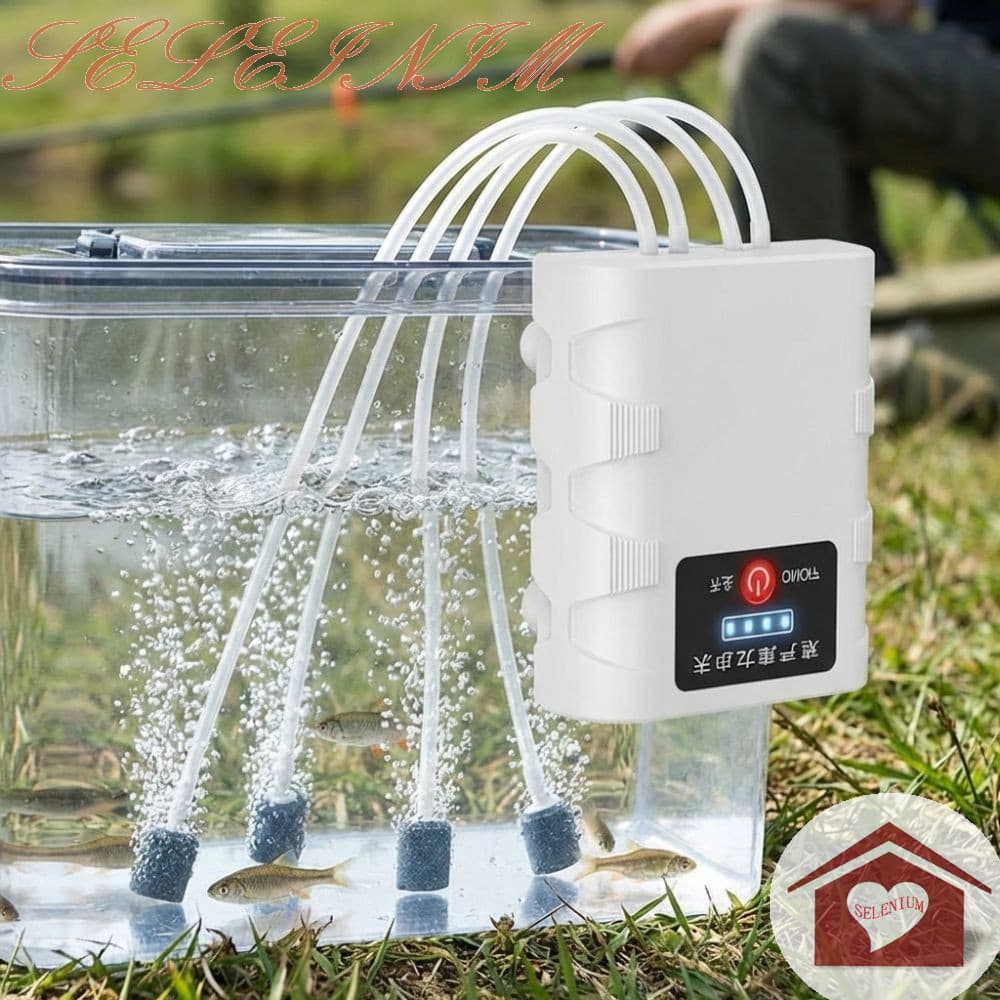 Bomba De Ar Para Tanque De Peixes SELENIUM , Oxigênio Recarregável USB Ultra Silenciosa Aquário , Aerador De Com Alto Fl