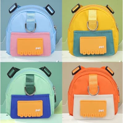 mochila guia peitoral com dispenser de saquinho para cachorro gato etc