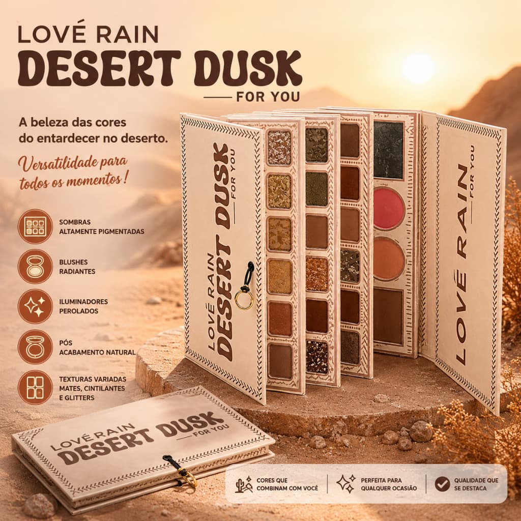 Paleta Desert Dusk Lové Rain 67 Cores Espelho Paleta Maquiagem Sombras Alta Pigmentação Glitter Matte Completa Beauty