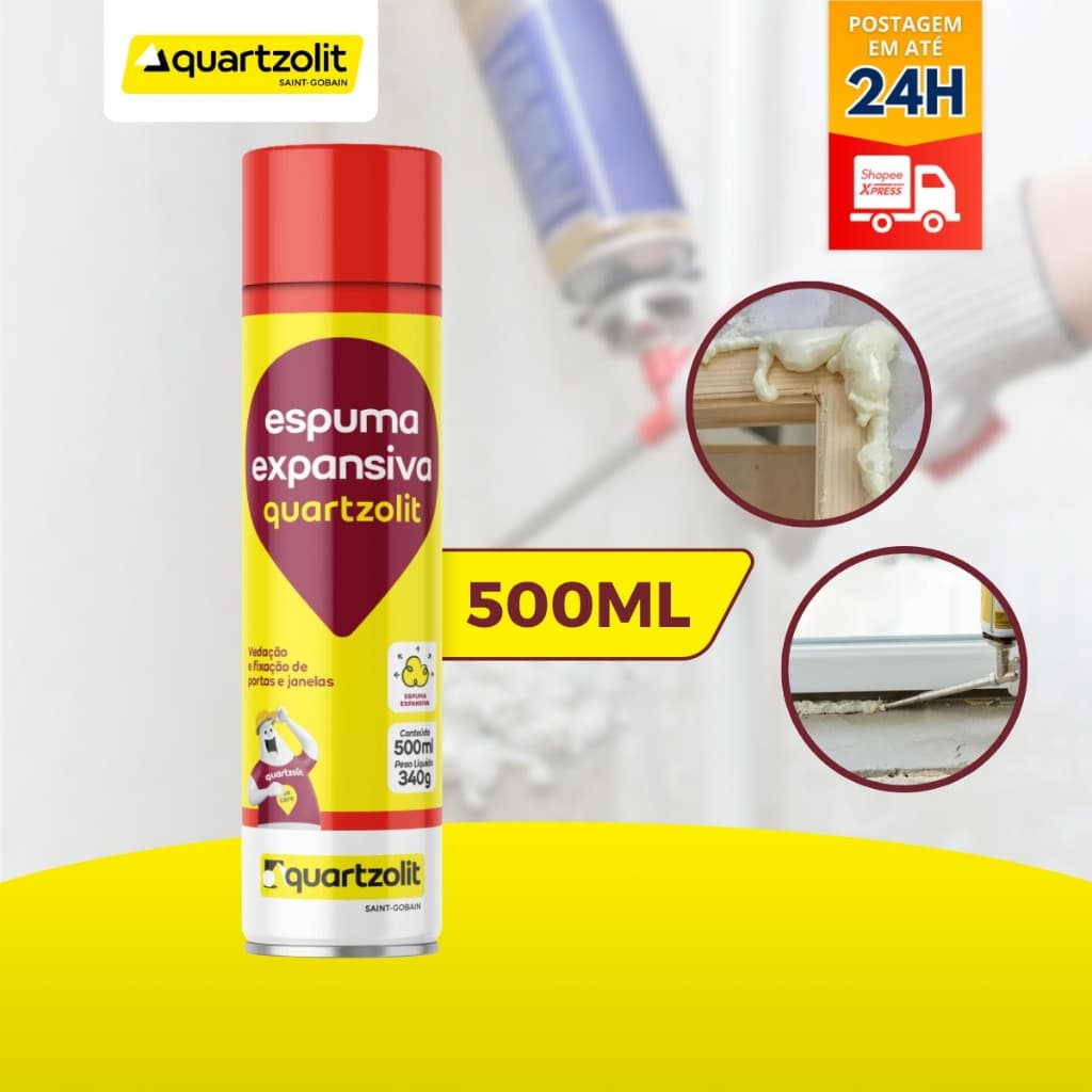 Espuma Expansiva 500ml/340g Quartzolit