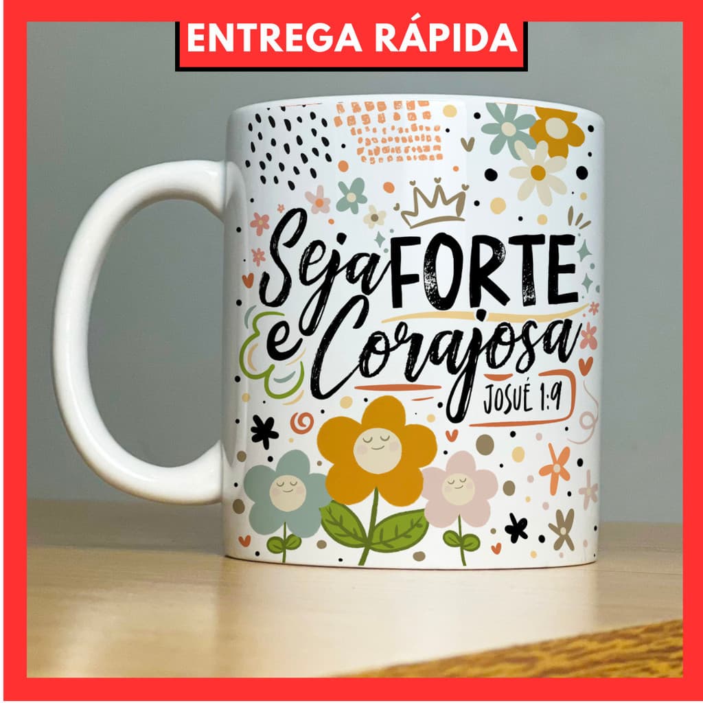 Xícaras Decorativas Personalizada com Frase Motivacional de Porcelana para Presente Xícara Religiosa Evangélica