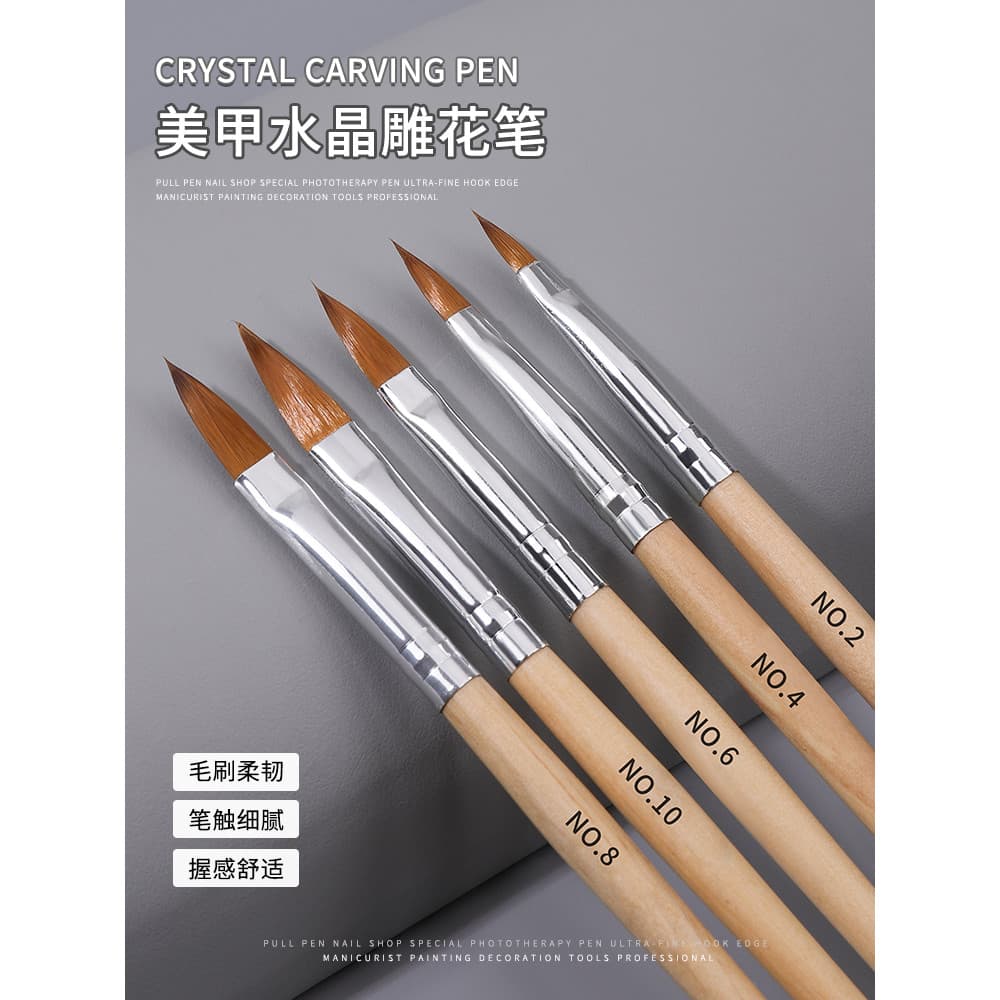 Caneta de cristal para Manicure, ferramenta de escova para pintura de unhas, pincel especial para escultura em cabelo de