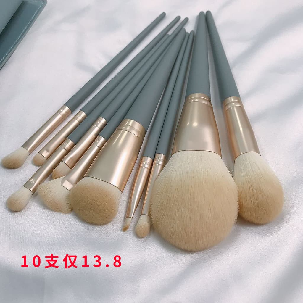Cangzhou genuíno 10 conjuntos de pincéis de maquiagem conjunto completo Super macio cabelo portátil saco de armazenament