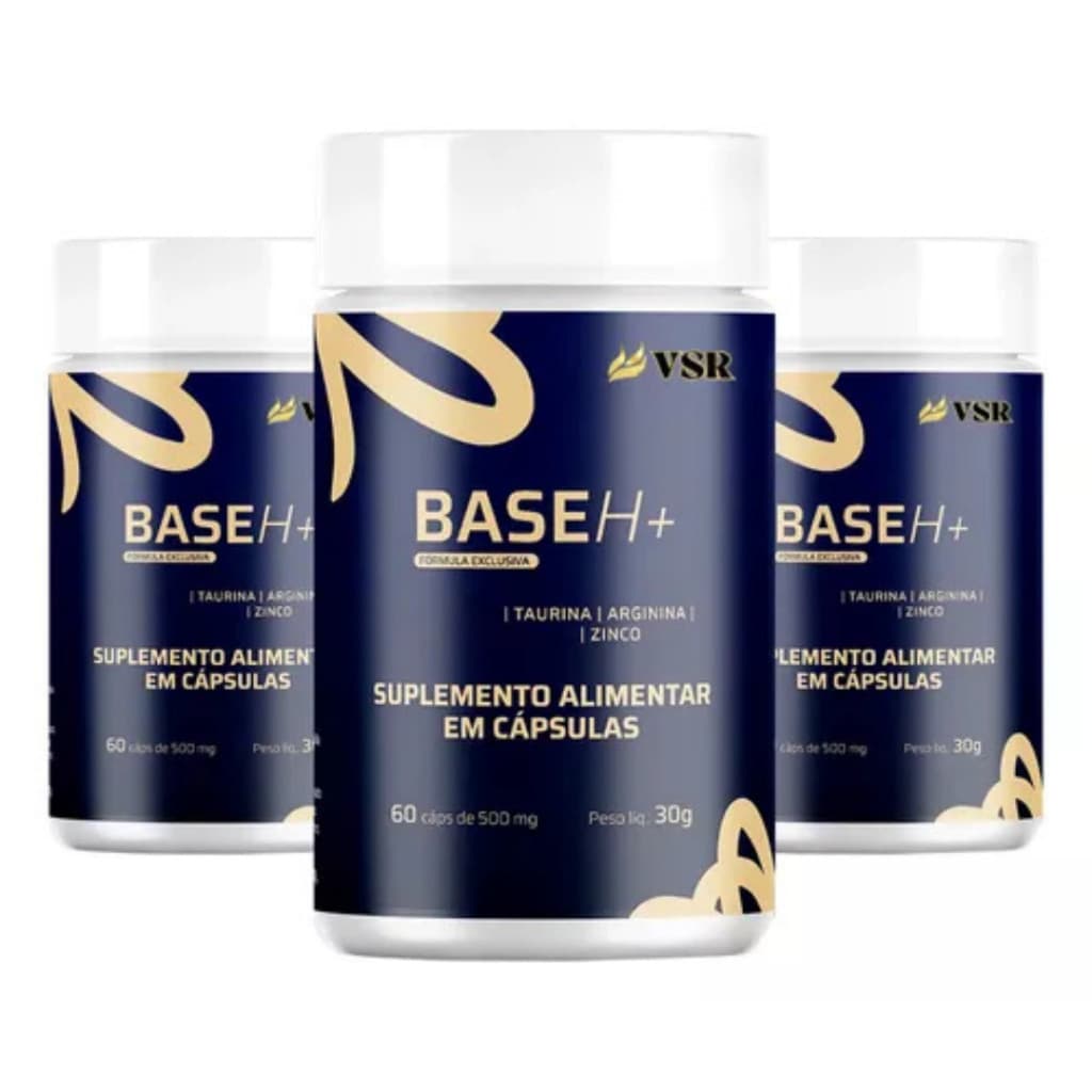 3x Base H+ Original 60 Cáps - Loja Oficial Base H + Plus