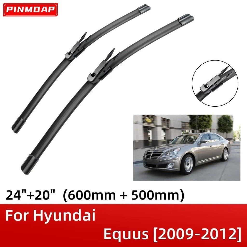 Lâminas De Limpador Dianteiras Para Hyundai Equus 2009-2012 Pára-Brisa Janela 24 " + 20 " 2009 2010 2011 2012