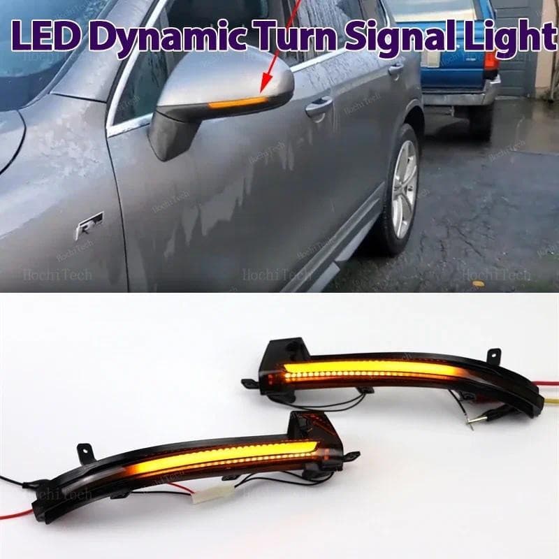2 Pisca-Dinâmico LED Indicador De Luz De Seta Lâmpada De Espelho Lateral Para Volkswagen VW Touareg MK2 II 7P 2010-2018