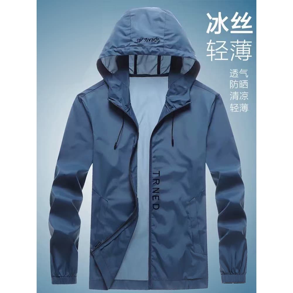 Roupas de protetor solar masculino verão jaqueta leve Anti-ultravioleta roupas de pele ao ar livre com capuz respirável