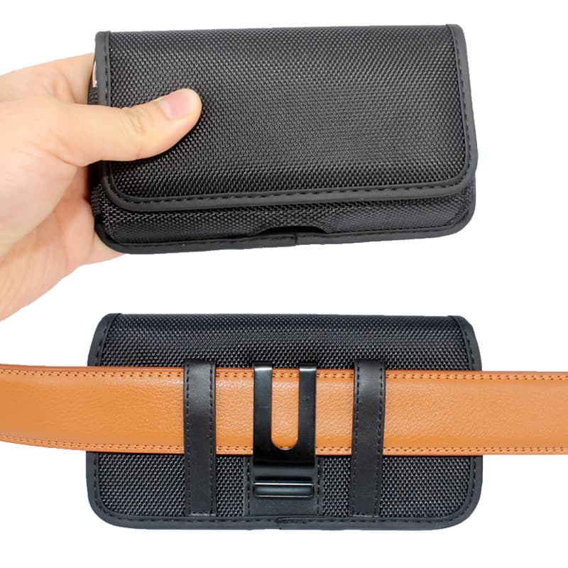 Fivela de ferro saco do telefone móvel usar cinto pendurado cintura saco Oxford pano calças horizontais masculino velho